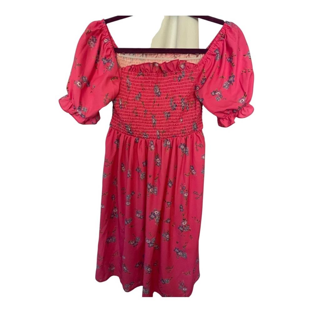 Floral Pink Smocked Dress